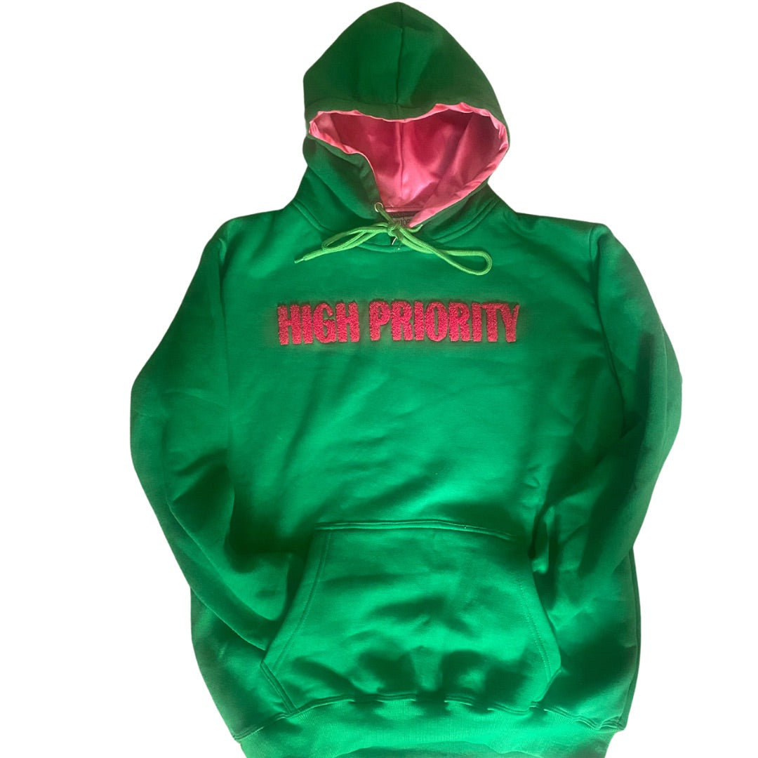 "In The Clouds" - Satin Hooded Sweatshirt Only